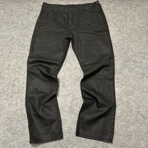 Cain & Abel Jeans Mens 40 Black Coated Denim Rare Streetwear Straight Leg Pants
